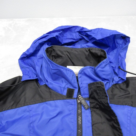 Vintage Marlboro Unlimited Jacket Mens Large Blue Black Hooded Full Zip Rain 90s - Picture 9 of 15